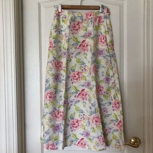 Liz Claiborne Linen Floral Maxi Skirt